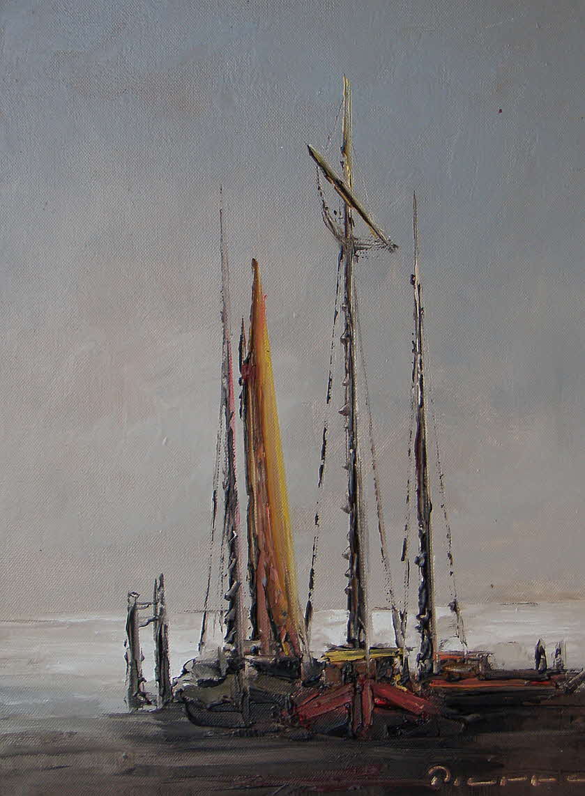 P.Otto - Fischerboote im Hafen von Carnac an der Betagne-K�ste um 1970 - 40 x 30 cm - 39 € mtl./K 450 €