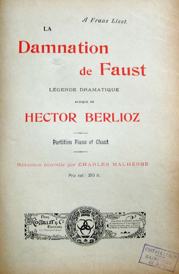 Louis Hector Berlioz (* 11. Dezember 1803 in La C�te-Saint-Andr�, D�partement Is�re; � 8. M�rz 1869 in Paris) war ein franz�sischer Komponist und Musikkritiker.

Er komponierte 1846 La damnation de Faust. op. 24 als dramatische Legende in vier Akten - 39 € mtl./K 350 €