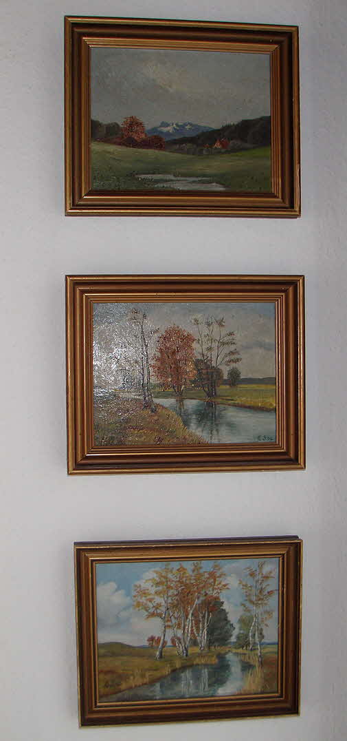 E.S. - Alpenvorland - 1946 - drei Objekte mit je 17 x 21 cm  - 39 € mtl./K 450 €