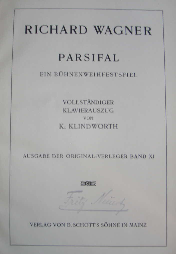 Richard Wagner (1813-1883)  Parsifal   Libretto April 1877   Musik Januar 1882	  Erstauff�hrung 26.Juli 1882 Bayreuth - 39 € mtl./K 350 €

