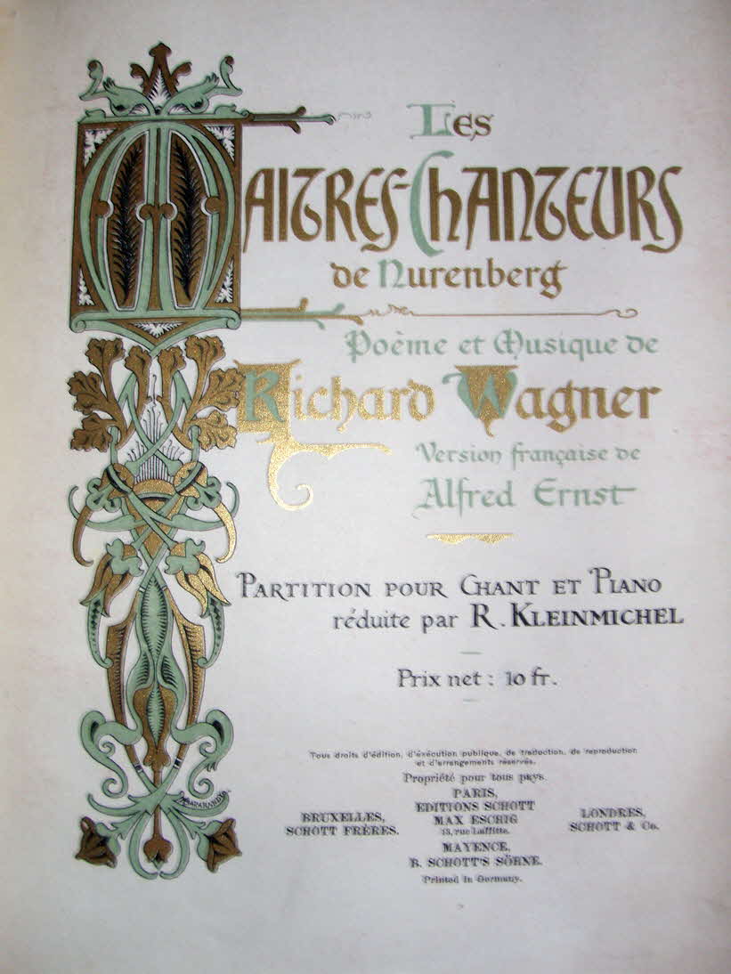 Richard Wagner (1813-1883)  Die Meistersinger von N�rnberg   Libretto Januar 1862  Musik Oktober 1867   Erstauff�hrung 21.Jun 1868 M�nchen - 39 € mtl./K 350 €
