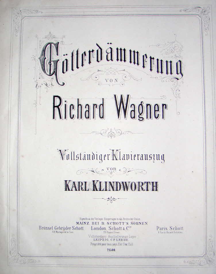 Richard Wagner (1813-1883)  G�tterd�mmerung   Libretto November 1848   Musik November 1874   Erstauff�hrung 17.August 1876 Bayreuth - 39 € mtl./K 350 €
