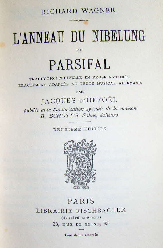 Der Ring des Nibelungen und Parsifal in frz. Sprache - 39 € mtl./K 250 €