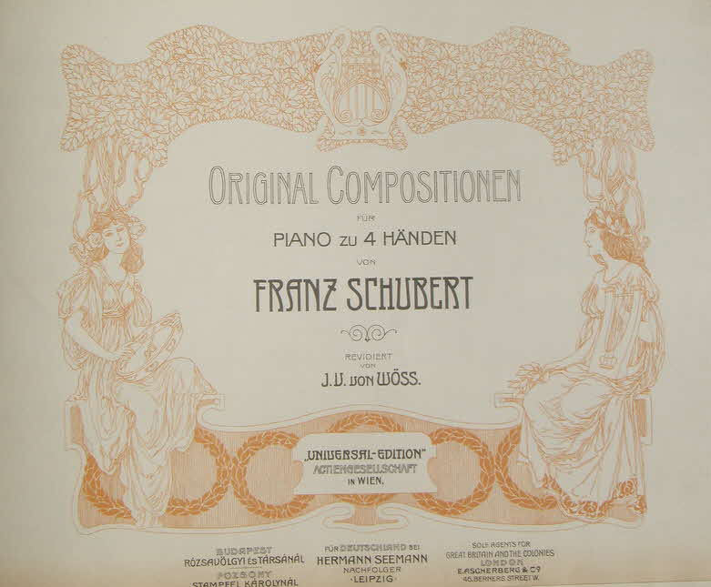 Franz Peter Schubert (* 31. Januar1797 in der Gemeinde Himmelpfortgrund, heute ein Stadtteil von Wien im Bezirk Alsergrund; � 19. November 1828 in Wieden, heute ein Stadtteil von Wien) war ein �sterreichischer Komponist. Obwohl er schon im Alter von 31 Jahren starb, hinterlie� er ein reiches und vielf�ltiges Werk. Er komponierte rund 600 Lieder, weltliche und geistliche Chormusik, sieben vollst�ndige und f�nf unvollendete Sinfonien, Ouvert�ren, B�hnenwerke, Klaviermusik und Kammermusik - 39 € mtl./K 350 €